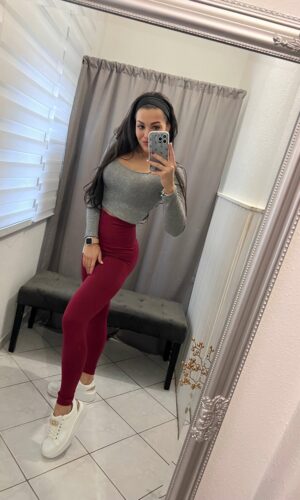 Nira kapcsos alakformáló burgundi leggings