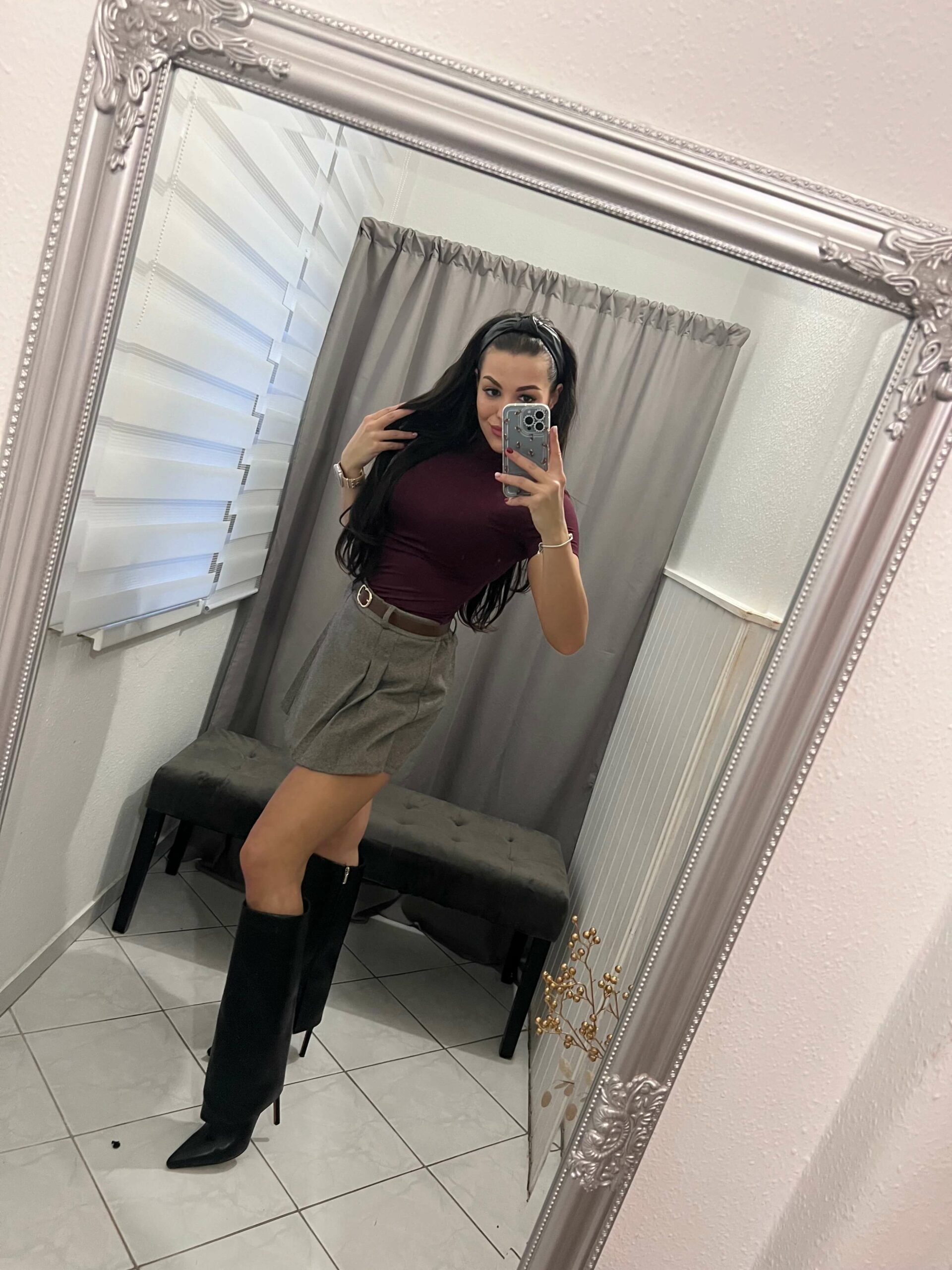 Szlen barna öves szoknya nadrág