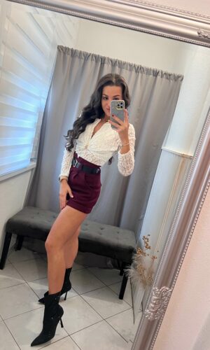 Milla burgundi öves rövid nadrág