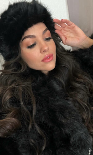 Dasy szőrmés fekete fejpánt