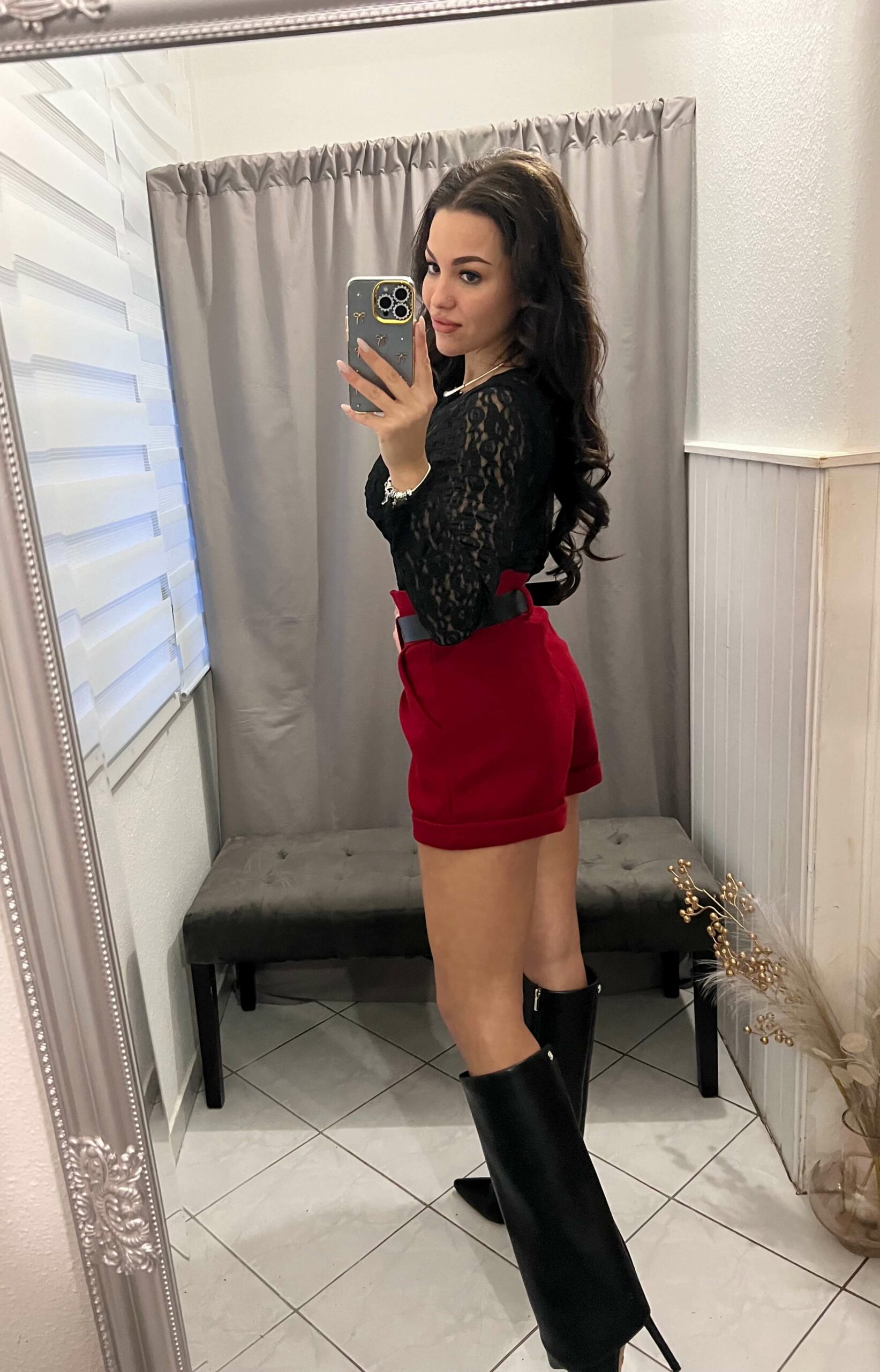 Milla piros öves rövid nadrág - Image 6