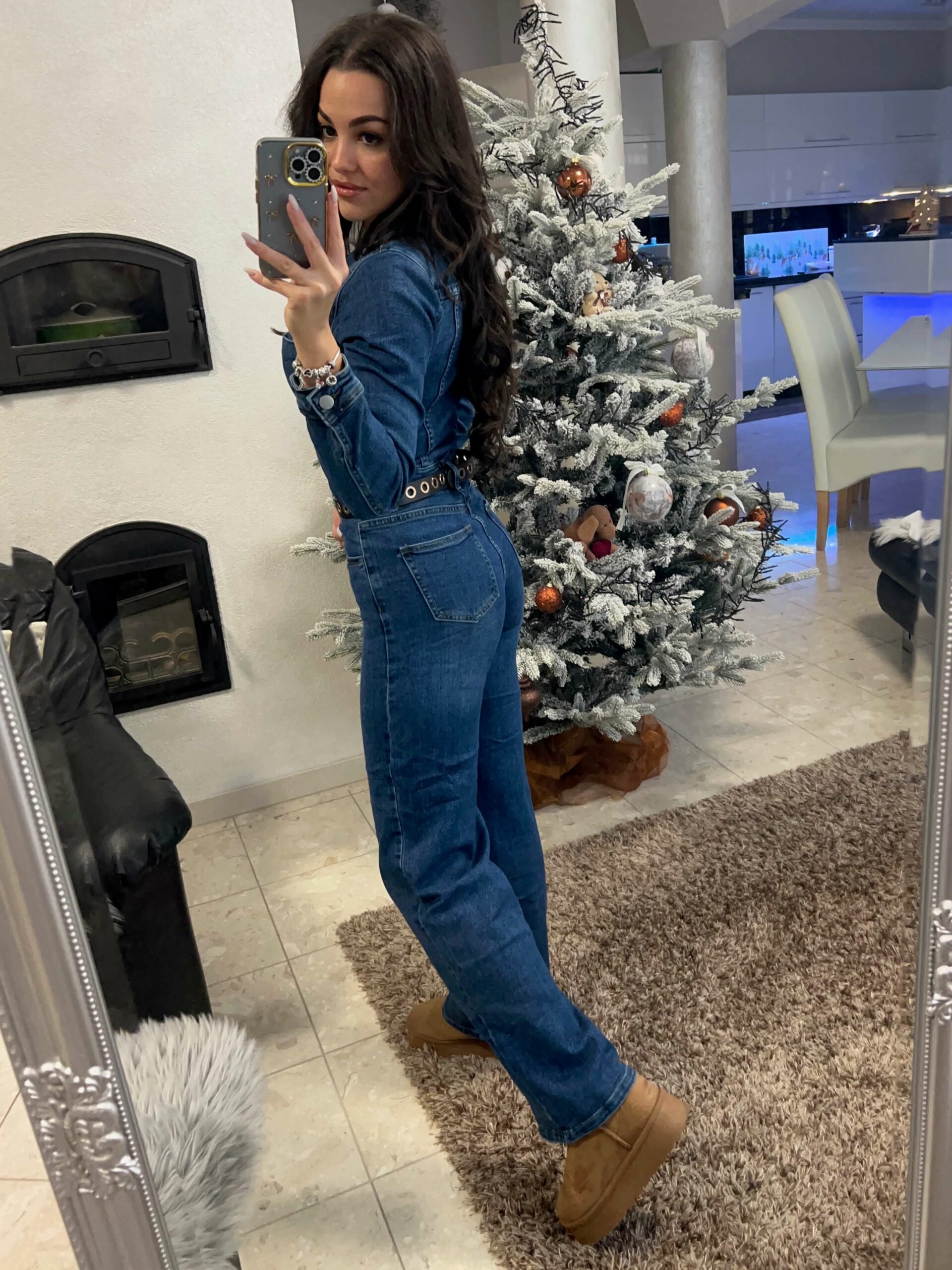 Lora bő szárú farmer overál - Image 7