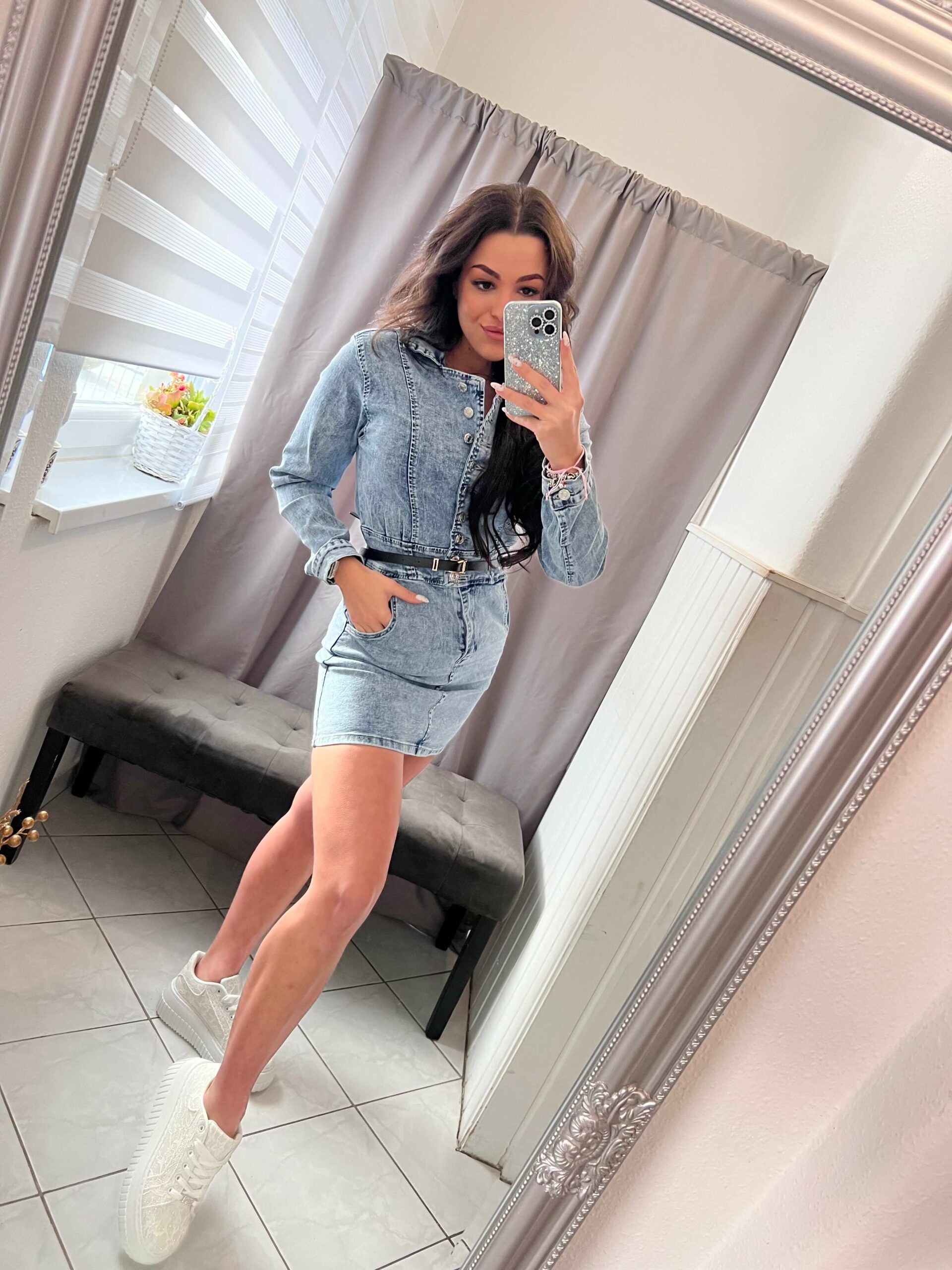 Yara világoskék farmer ruha - Image 2