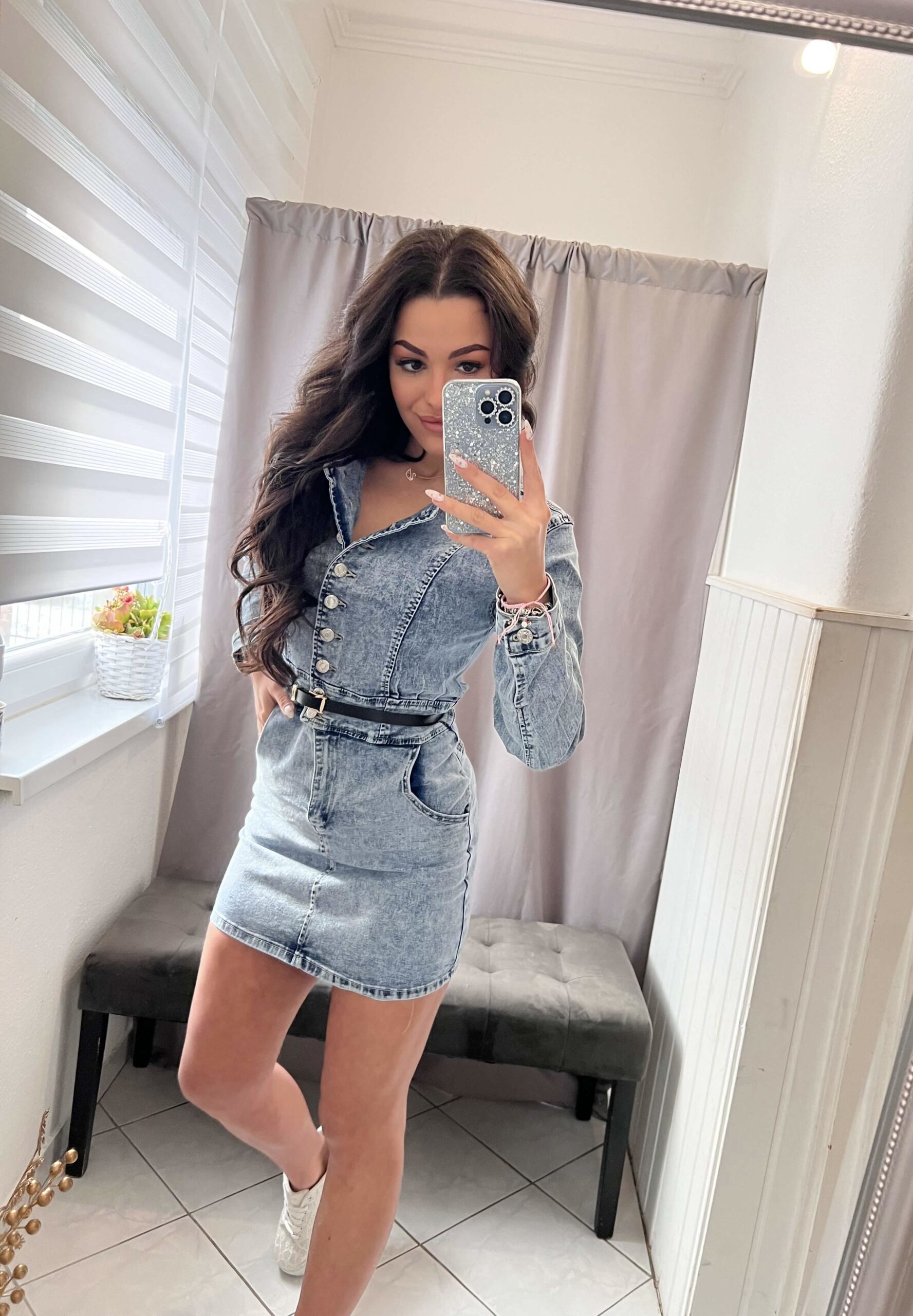 Yara világoskék farmer ruha - Image 4