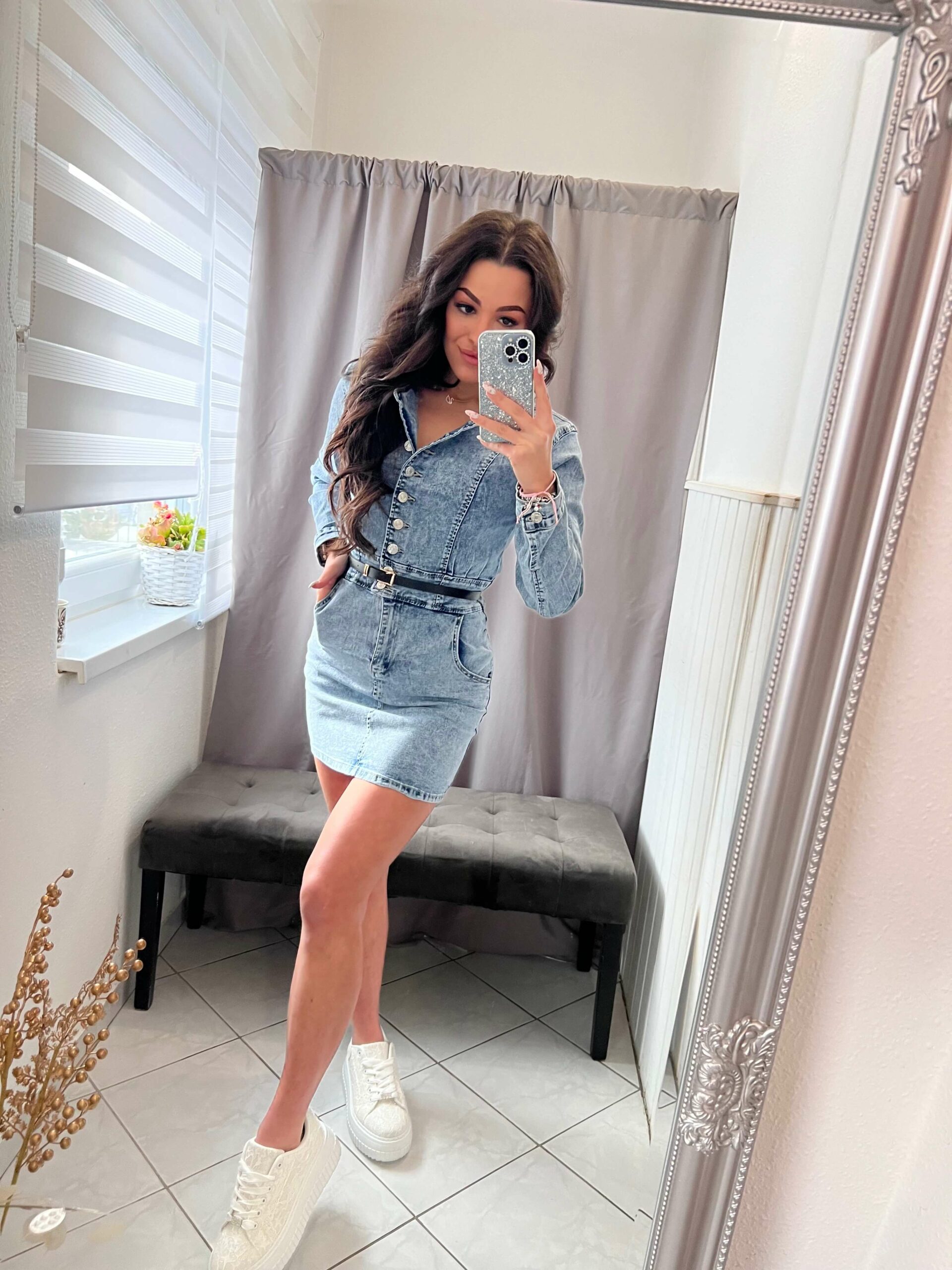 Yara világoskék farmer ruha - Image 3