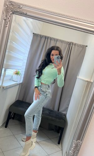 Zelen világos zöld bőr kabát