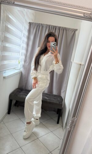 Jezi köves kétrészes fehér szett