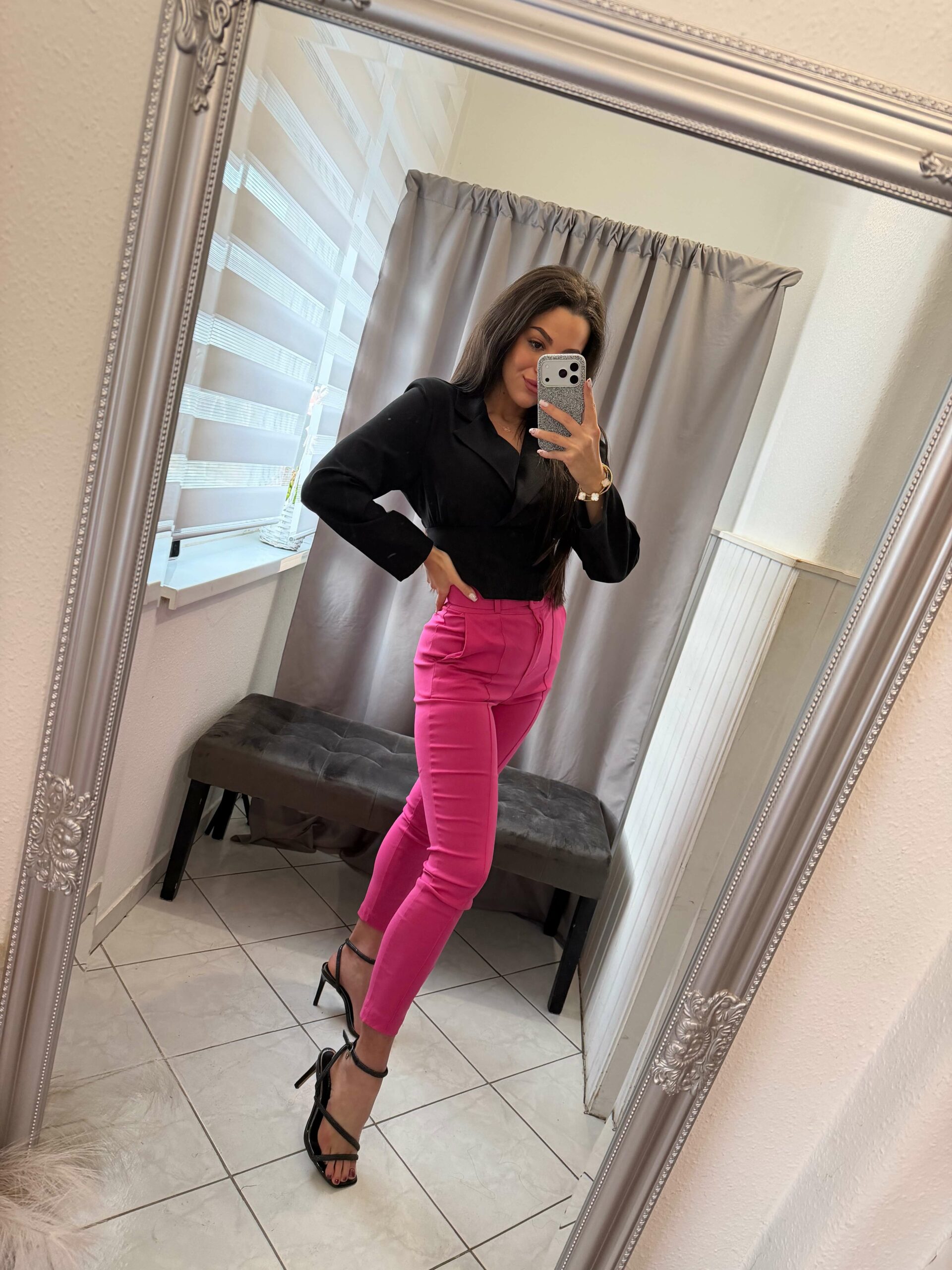 Lera fűzős fekete ing - Image 2