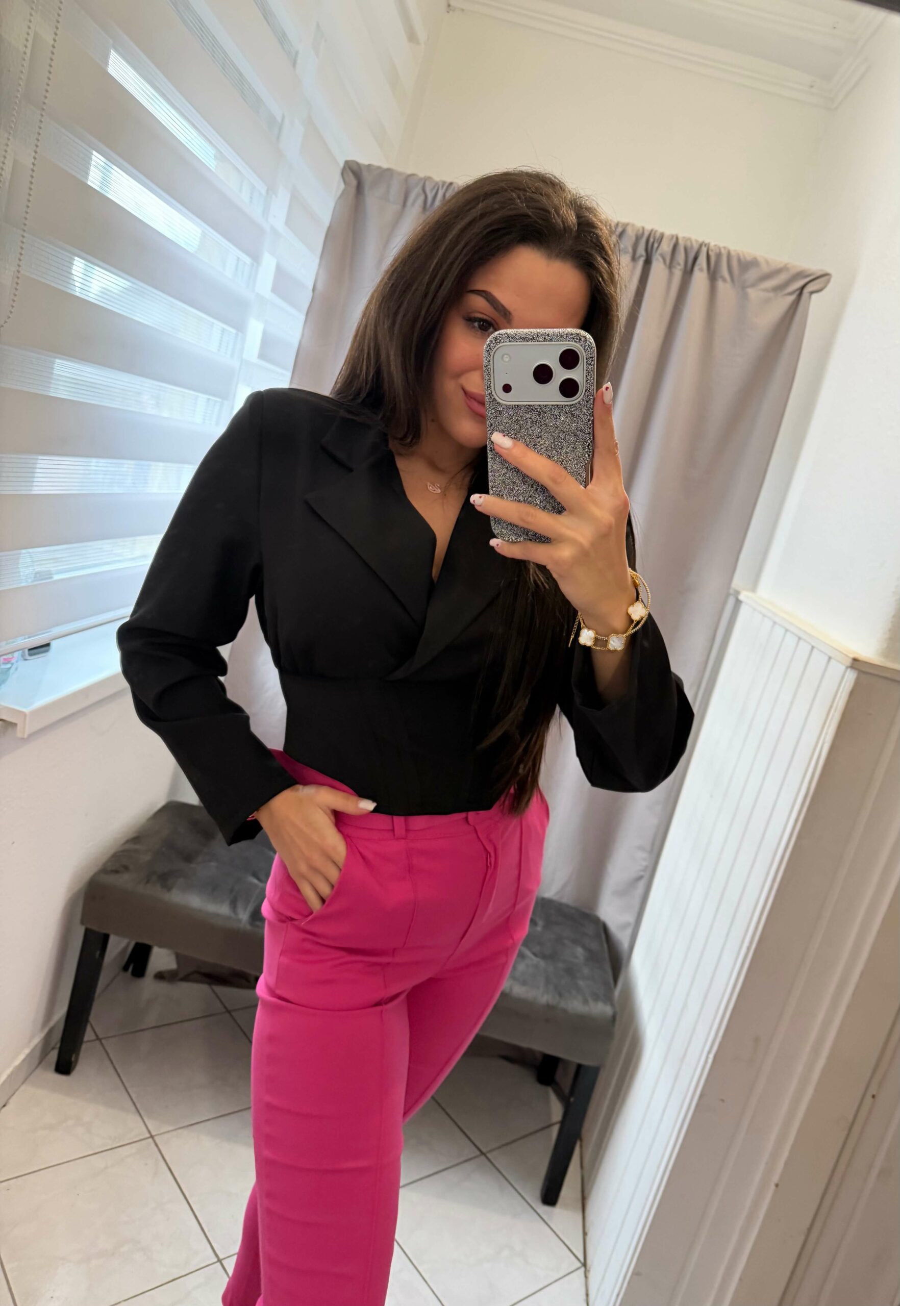 Lera fűzős fekete ing - Image 4