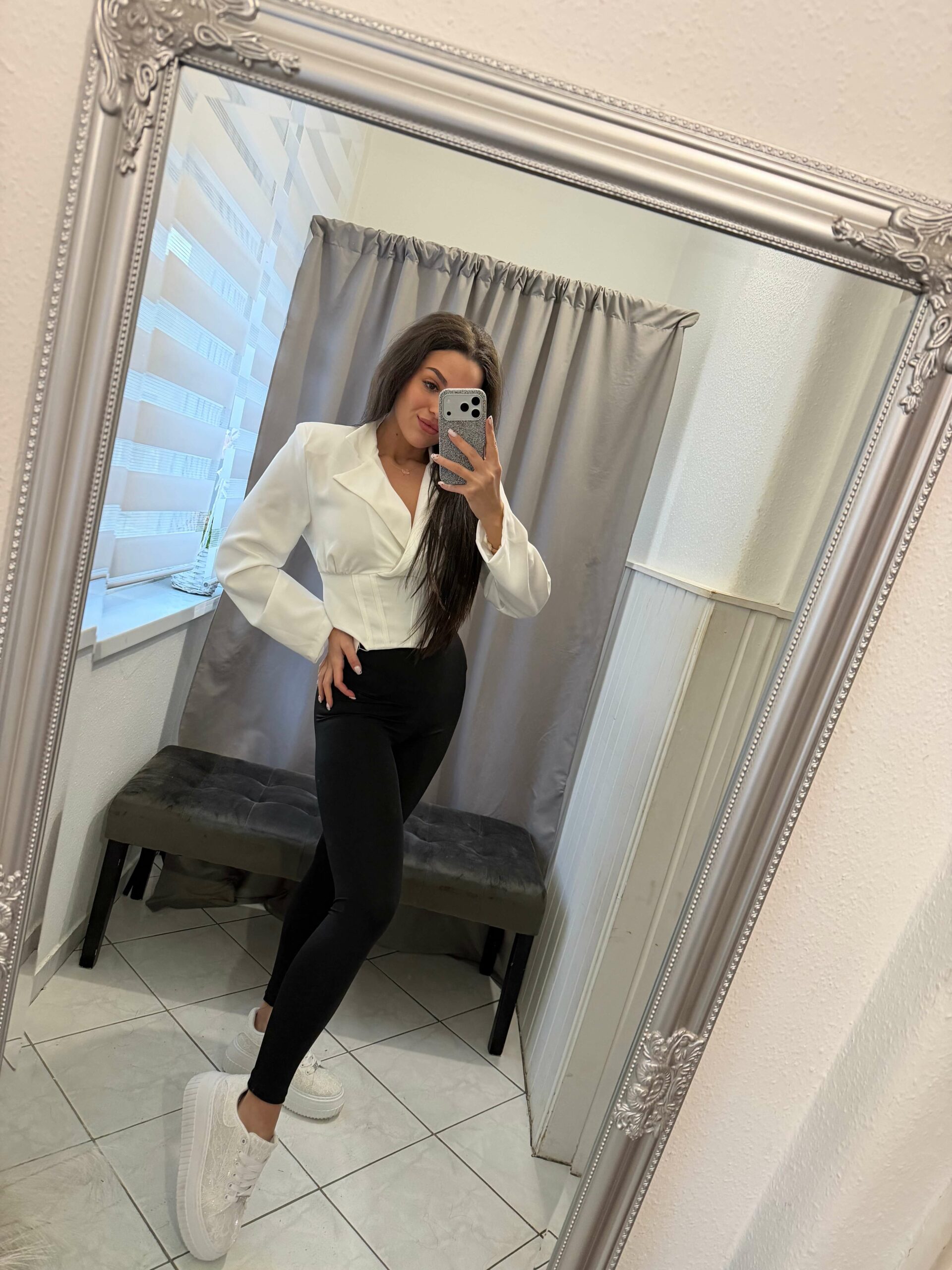 Lera fűzős fehér ing - Image 2