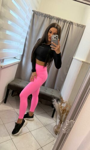 Lime neon pink leggings