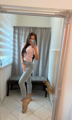 Pelli púder rövid ujjú felső