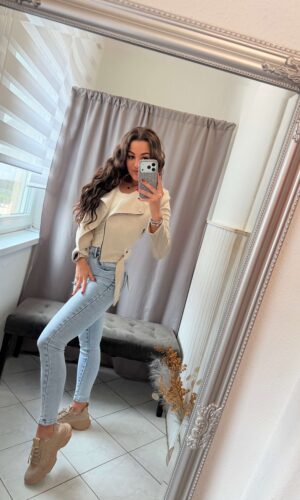 Manka velúr bézs kabát