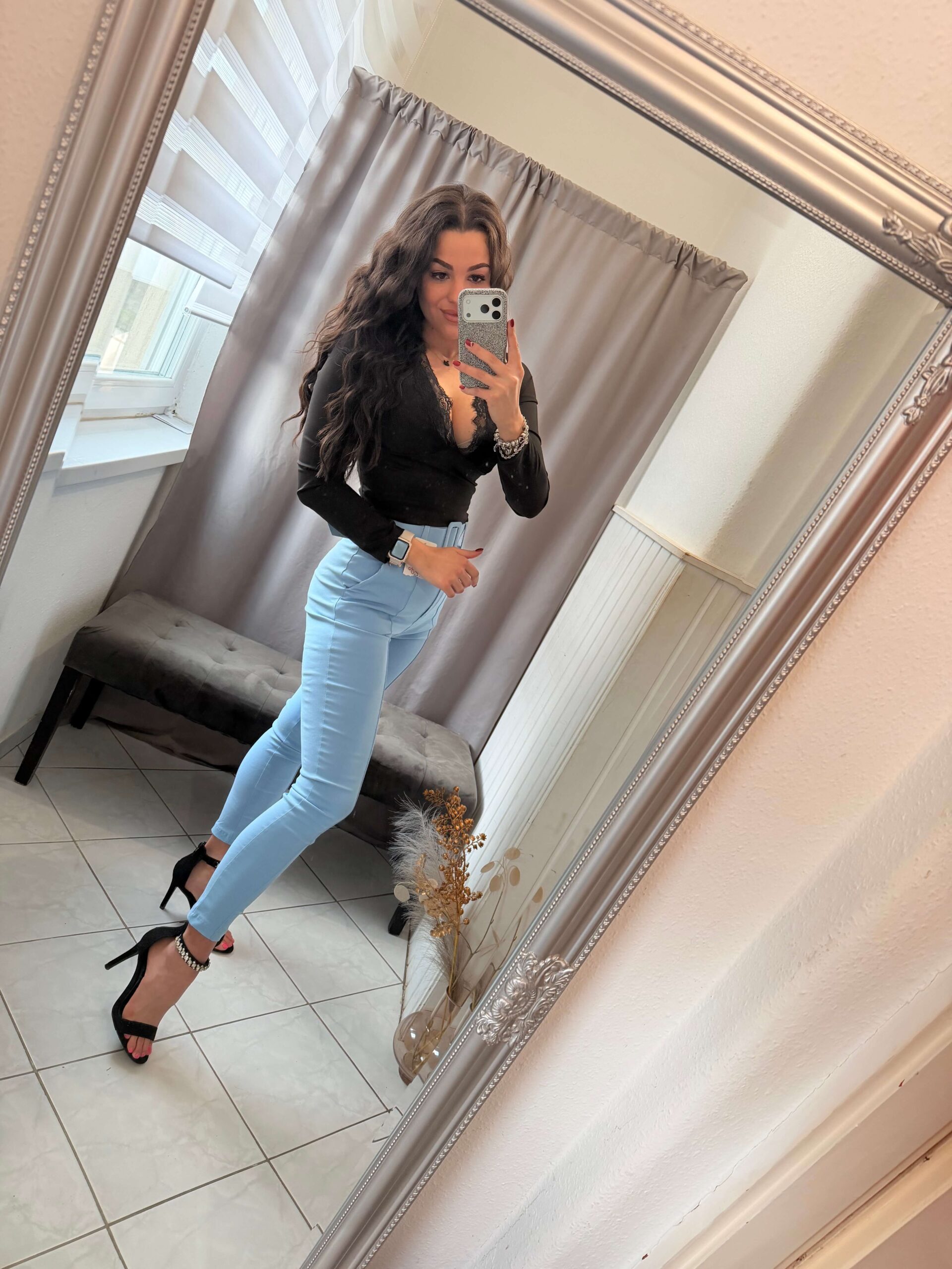 Kella vászon öves világoskék nadrág - Image 2