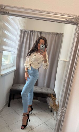 Szela szatén bézs mintás ing