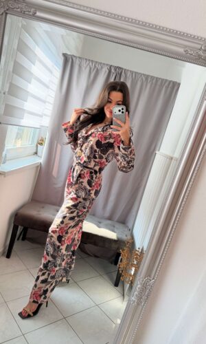 Zira mintás kétrészes zakó szett