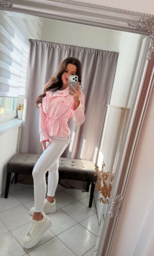 Veni velúr húzott púder kabát