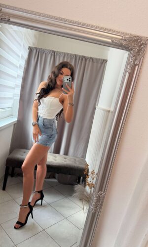 Zela kék kövezett farmer szoknya nadrág